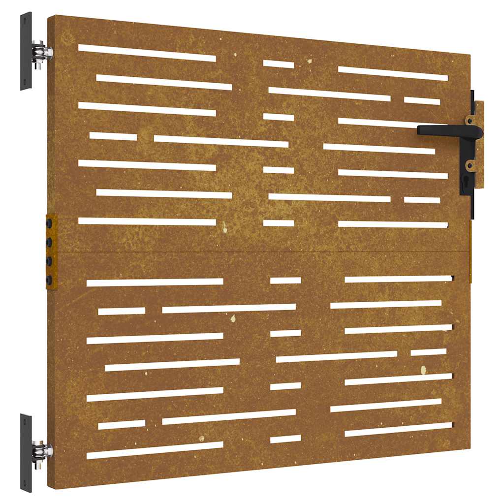 Sodo vartai, 85x100 cm, Corten plienas, kvadratinis dizainas