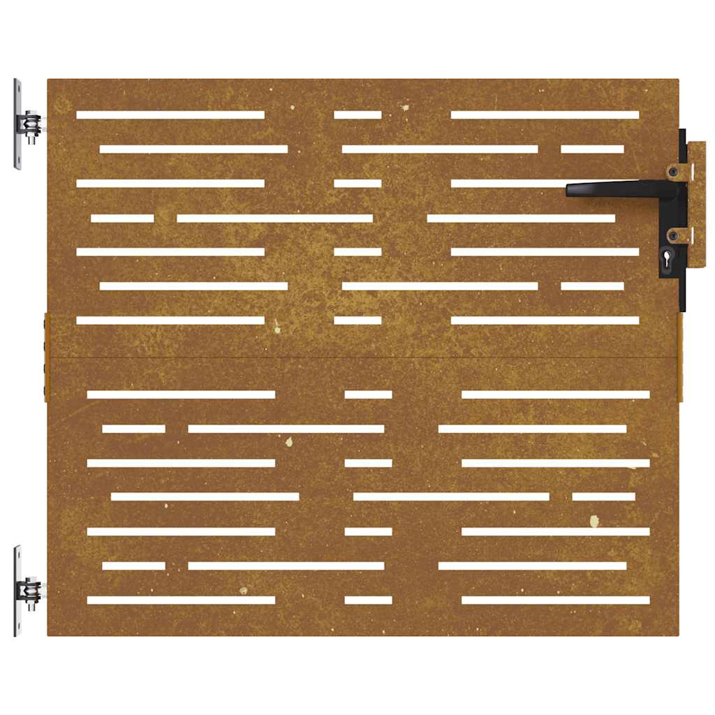 Sodo vartai, 85x100 cm, Corten plienas, kvadratinis dizainas