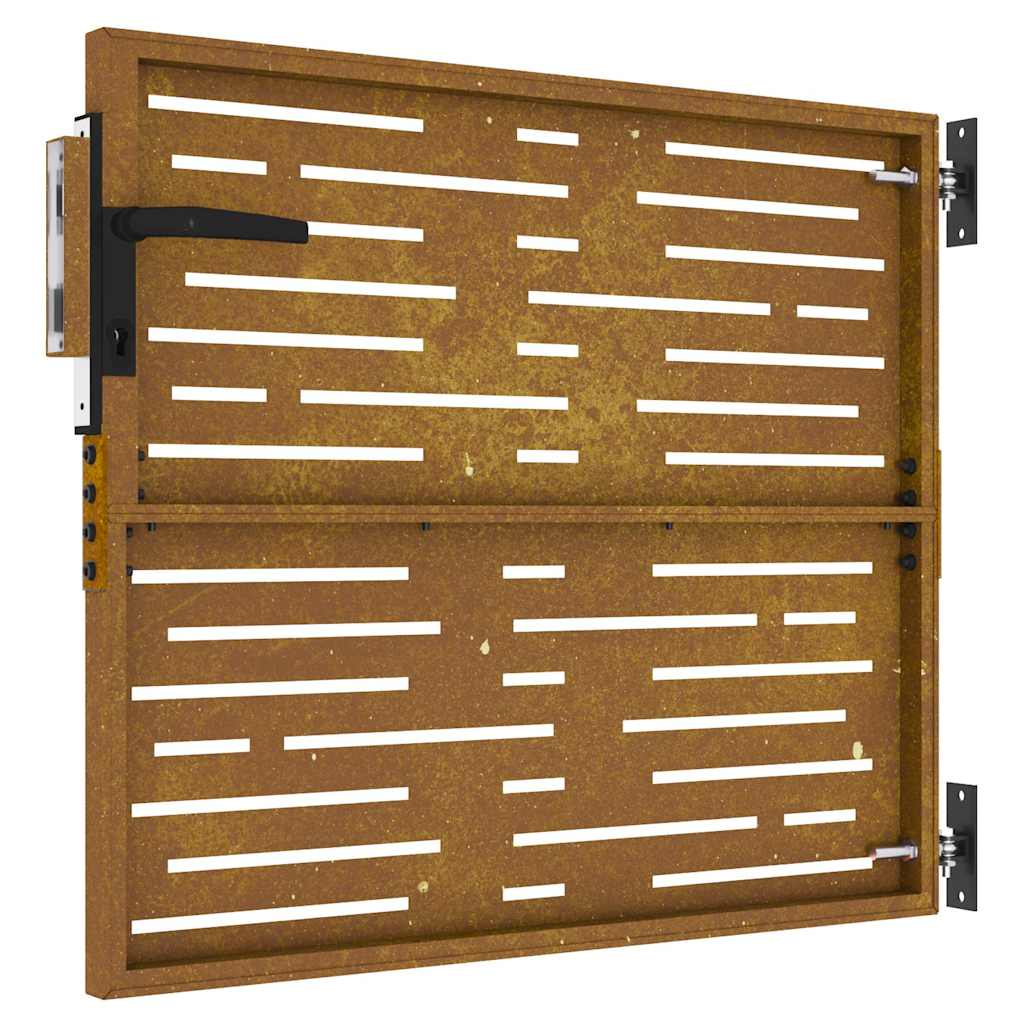 Sodo vartai, 85x100 cm, Corten plienas, kvadratinis dizainas