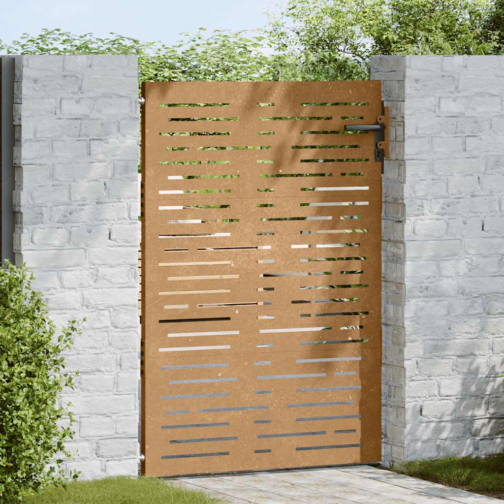 Sodo vartai, 85x125 cm, Corten plienas, kvadratinis dizainas