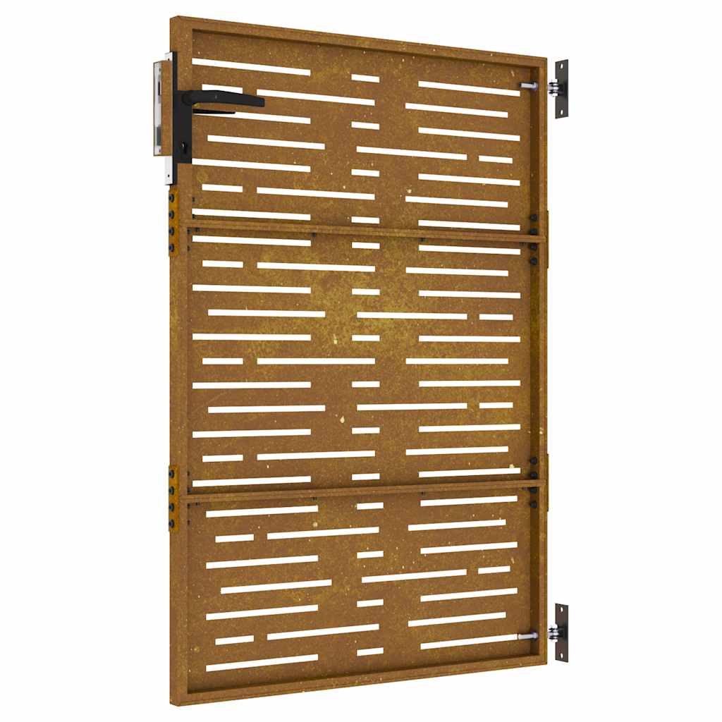Sodo vartai, 85x150 cm, Corten plienas, kvadratinis dizainas
