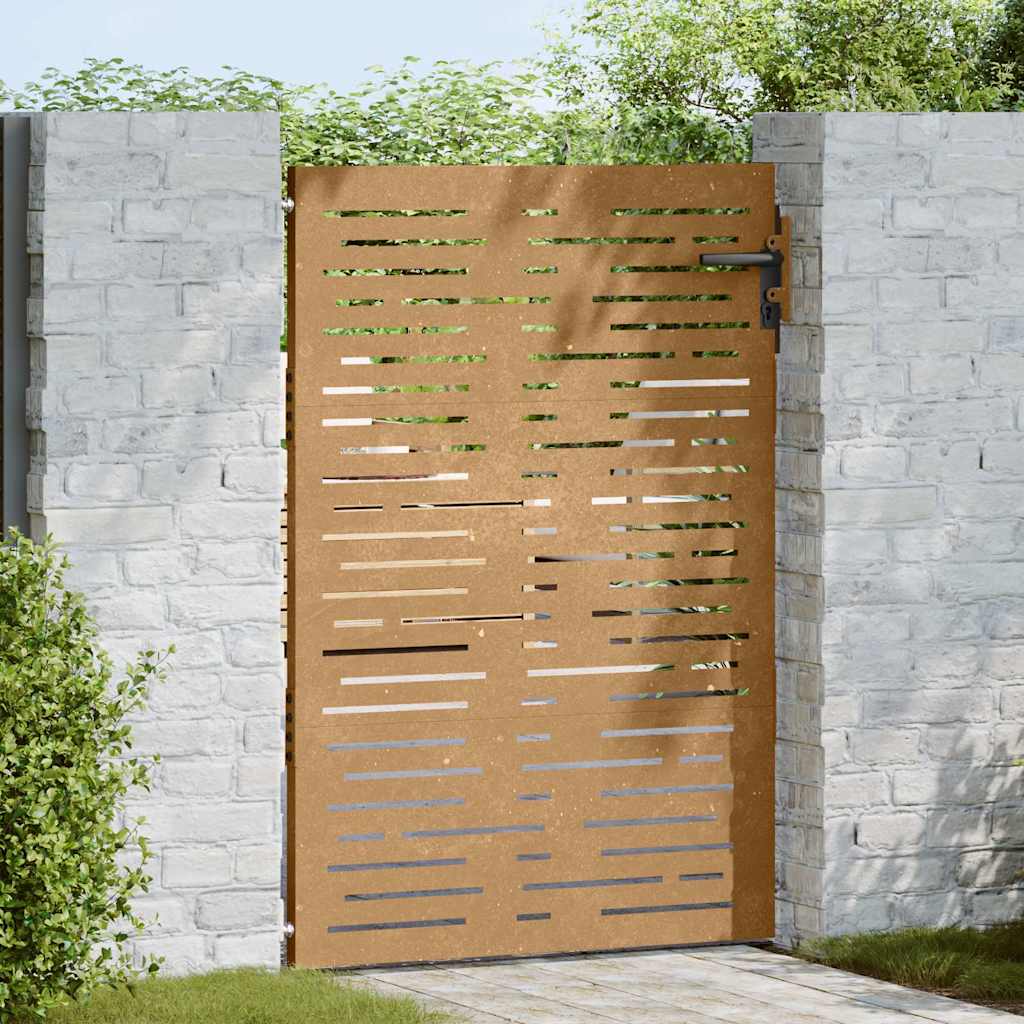 Sodo vartai, 85x150 cm, Corten plienas, kvadratinis dizainas