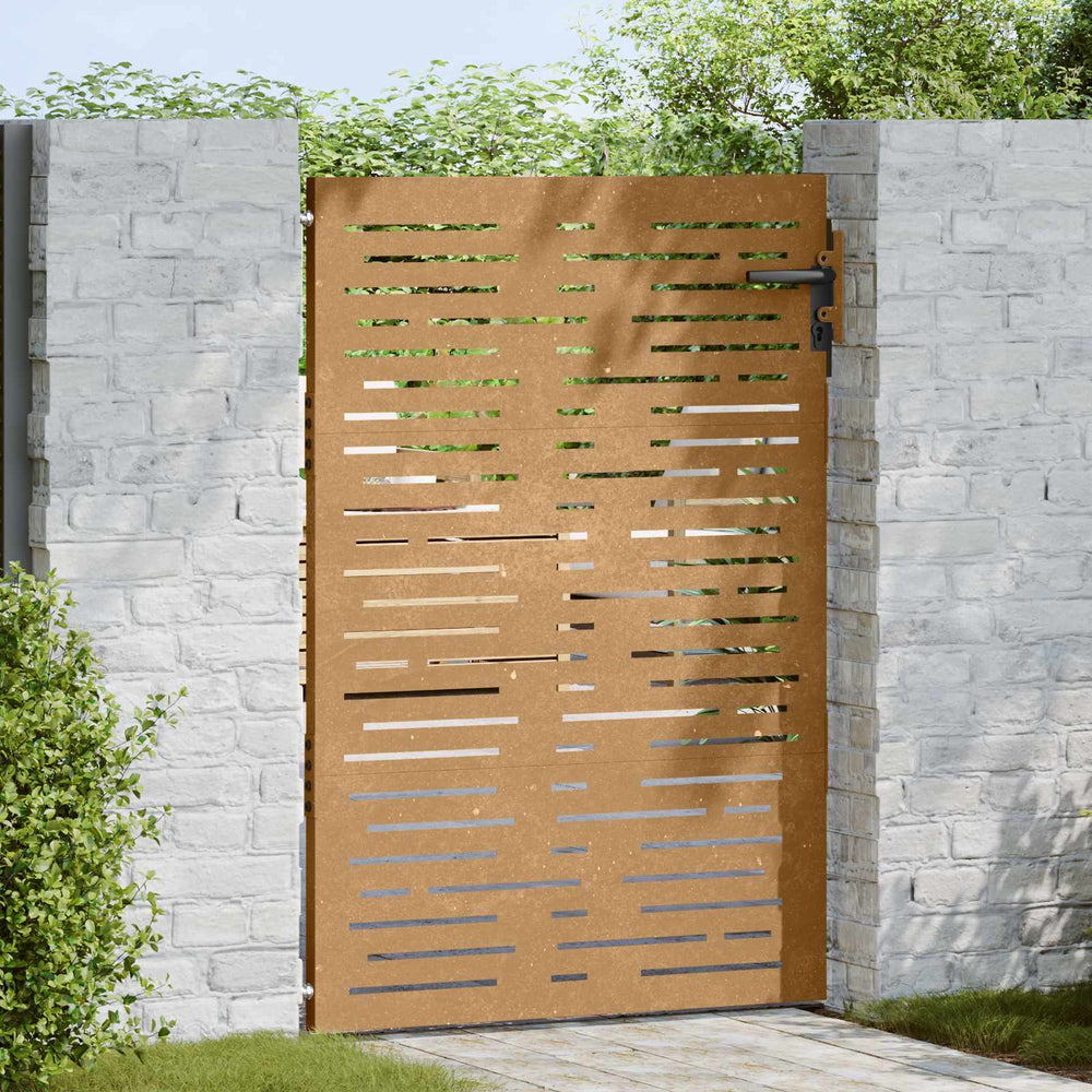 Sodo vartai, 85x150 cm, Corten plienas, kvadratinis dizainas