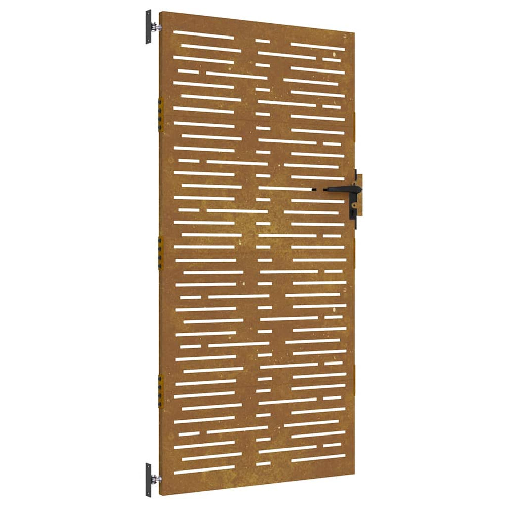 Sodo vartai, 85x175 cm, Corten plienas, kvadratinis dizainas