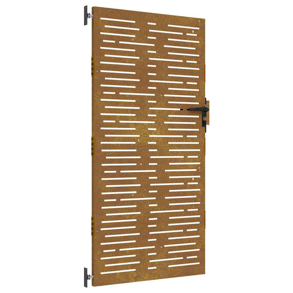 Sodo vartai, 85x200 cm, Corten plienas, kvadratinis dizainas