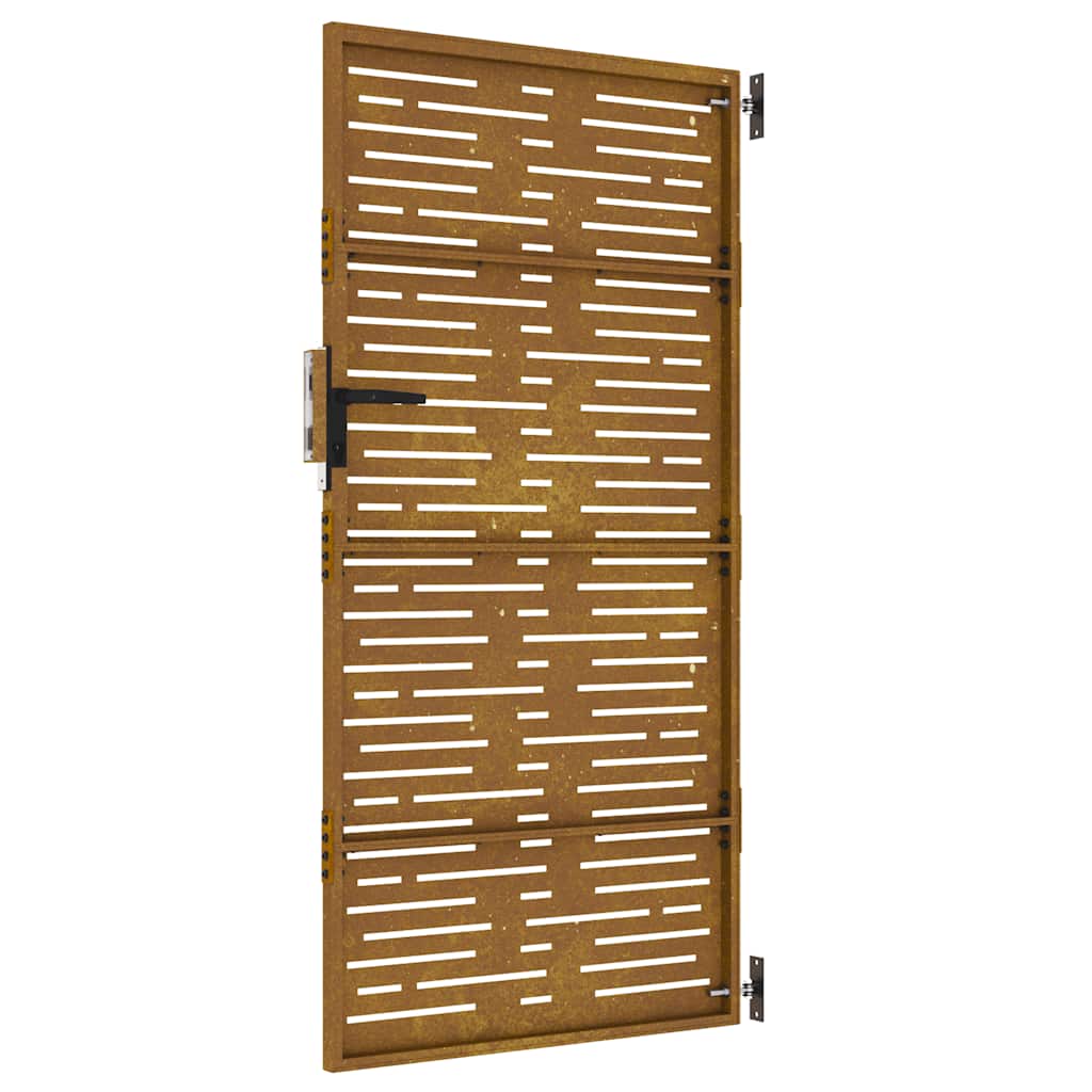 Sodo vartai, 85x200 cm, Corten plienas, kvadratinis dizainas