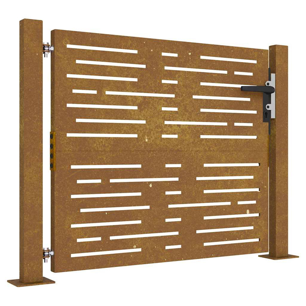 Sodo vartai, 100x75 cm, Corten plienas, kvadratinis dizainas