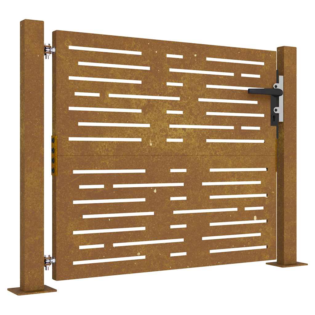 Sodo vartai, 100x75 cm, Corten plienas, kvadratinis dizainas