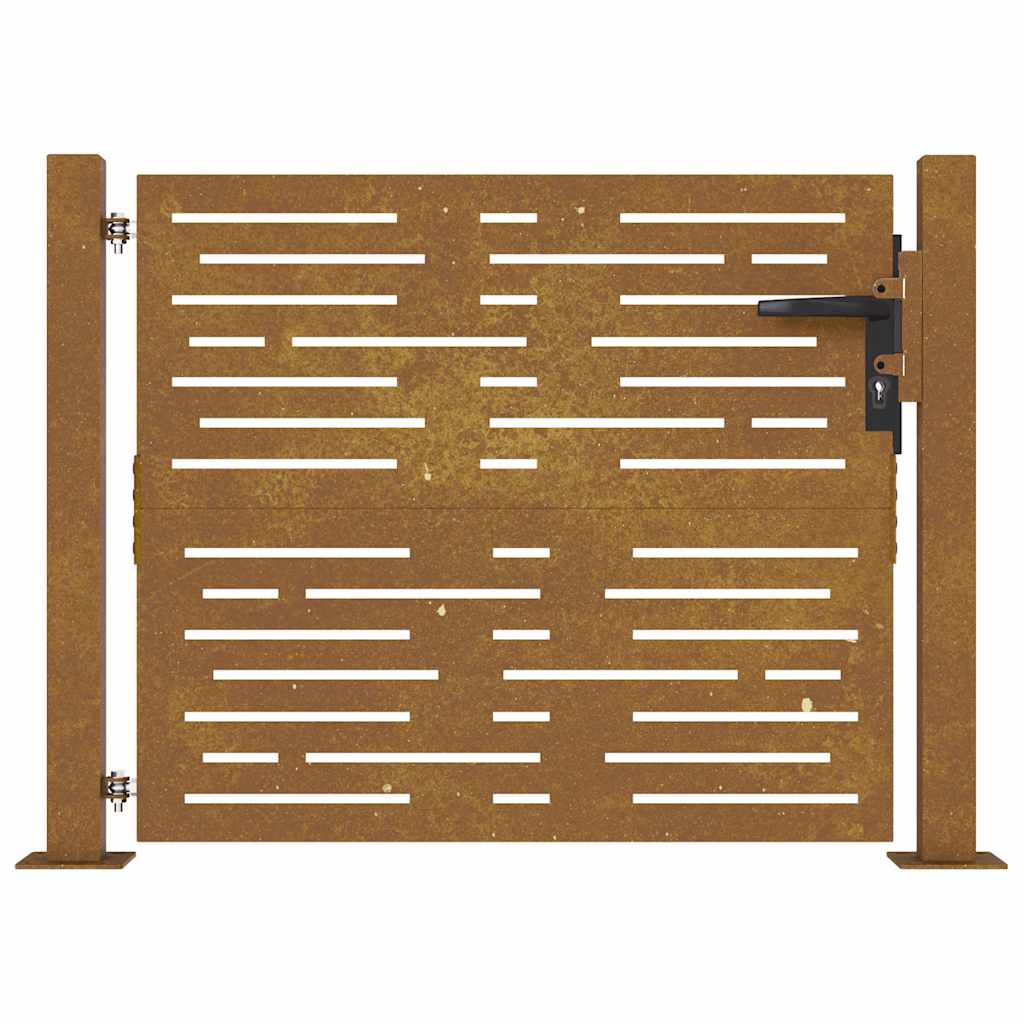 Sodo vartai, 100x75 cm, Corten plienas, kvadratinis dizainas