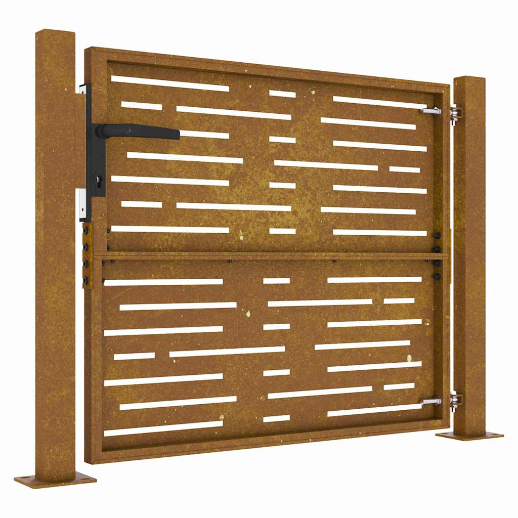 Sodo vartai, 100x75 cm, Corten plienas, kvadratinis dizainas