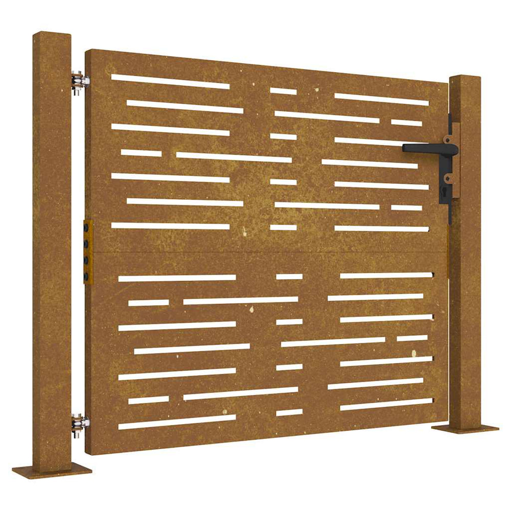 Sodo vartai, 100x100 cm, Corten plienas, kvadratinis dizainas