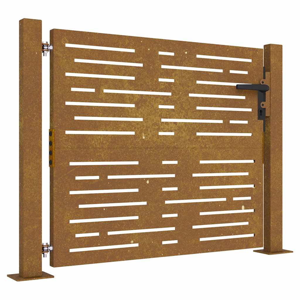 Sodo vartai, 100x100 cm, Corten plienas, kvadratinis dizainas