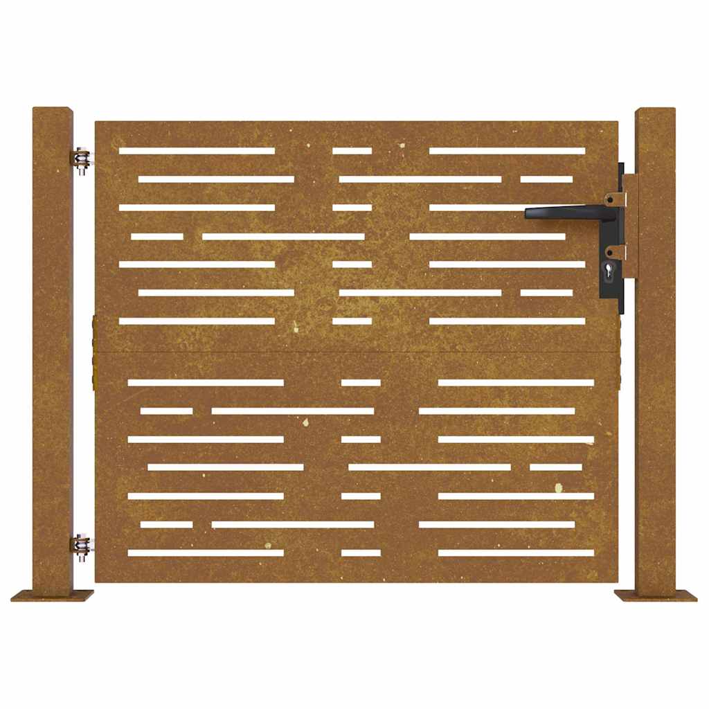 Sodo vartai, 100x100 cm, Corten plienas, kvadratinis dizainas