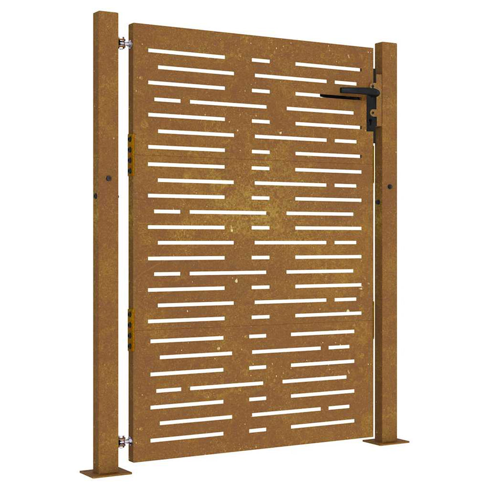 Sodo vartai, 100x125 cm, Corten plienas, kvadratinis dizainas
