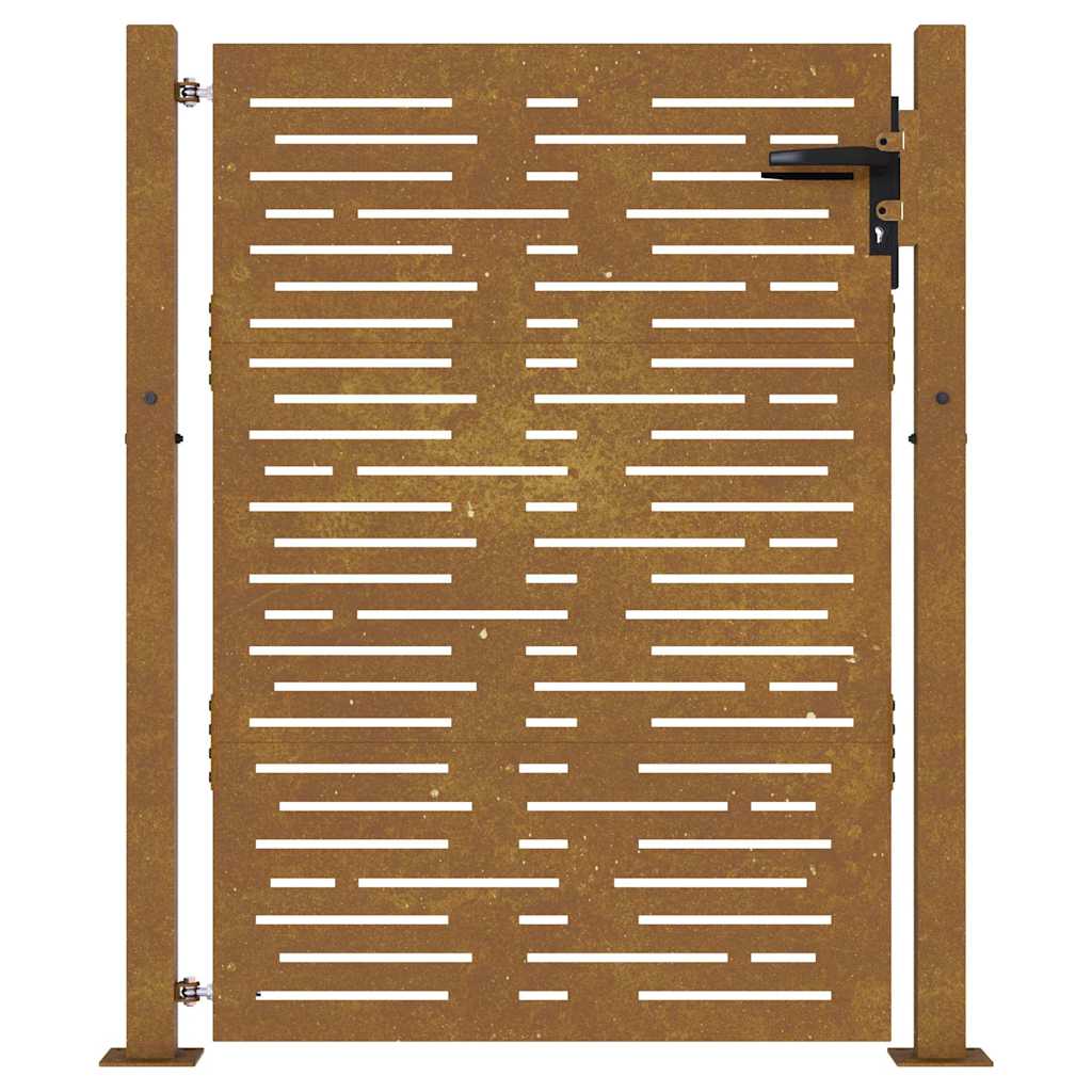 Sodo vartai, 100x125 cm, Corten plienas, kvadratinis dizainas