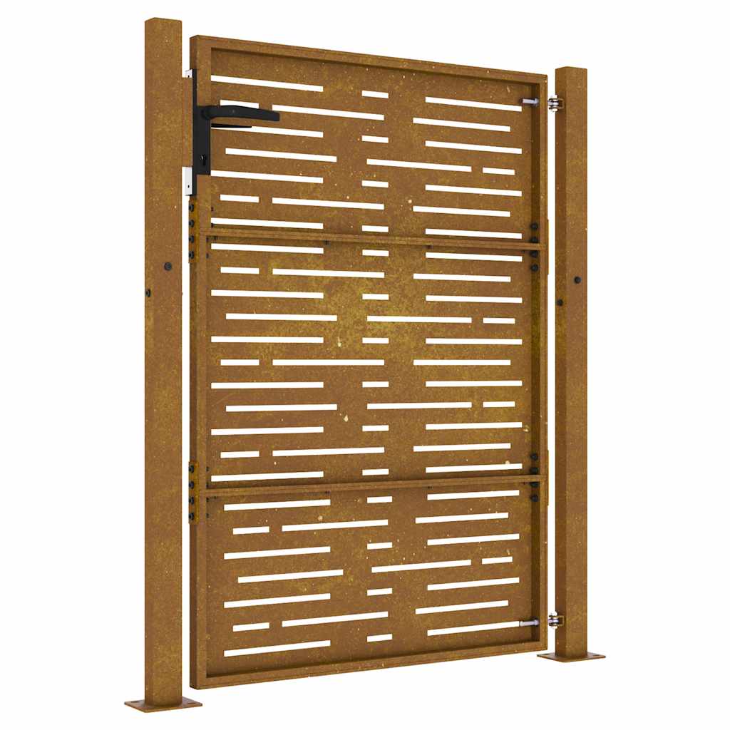 Sodo vartai, 100x125 cm, Corten plienas, kvadratinis dizainas