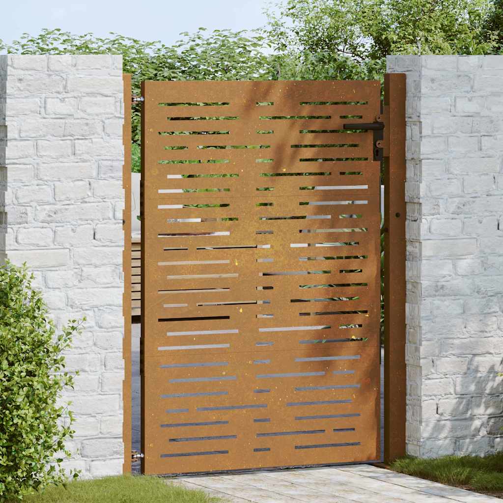 Sodo vartai, 100x150 cm, Corten plienas, kvadratinis dizainas