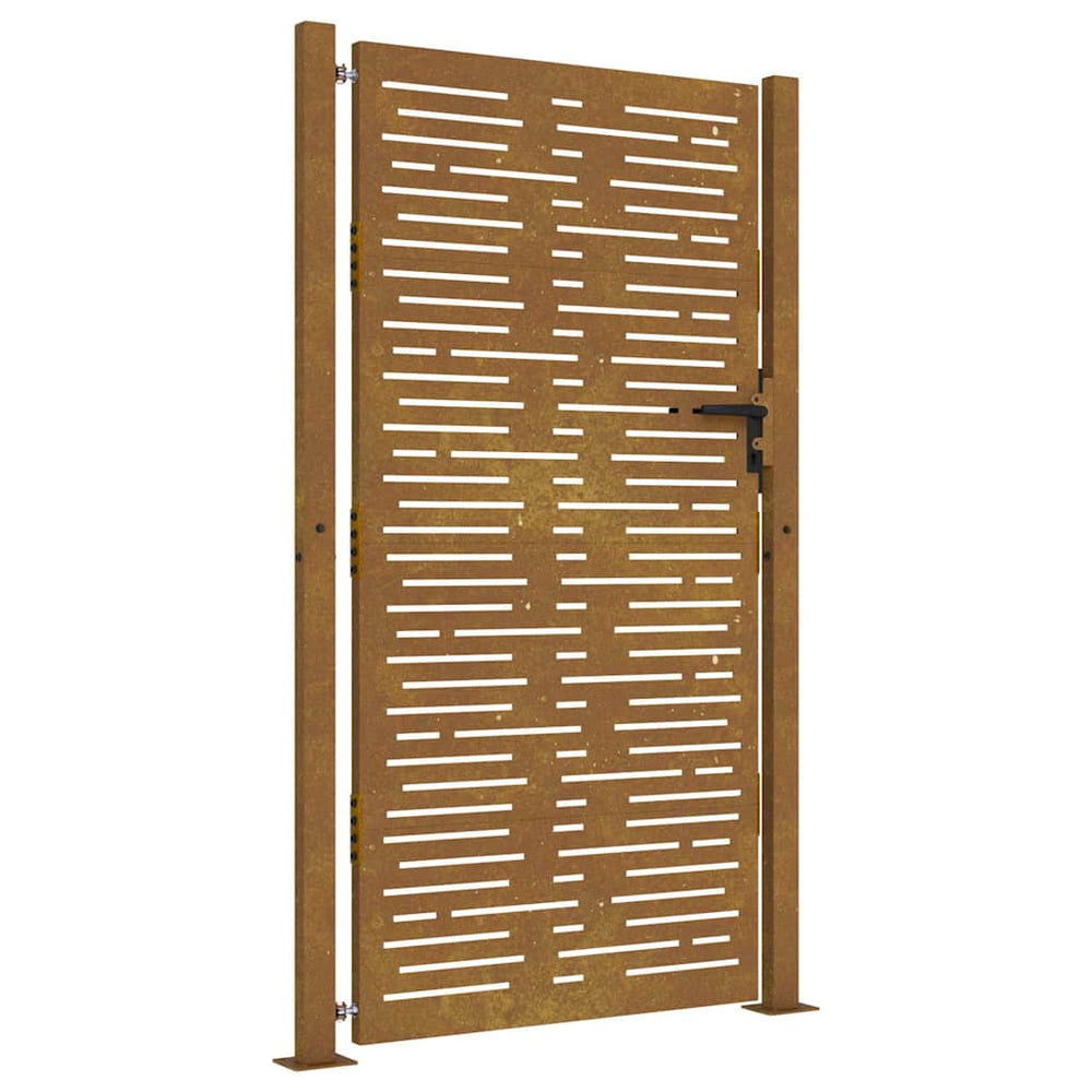 Sodo vartai, 100x175 cm, Corten plienas, kvadratinis dizainas