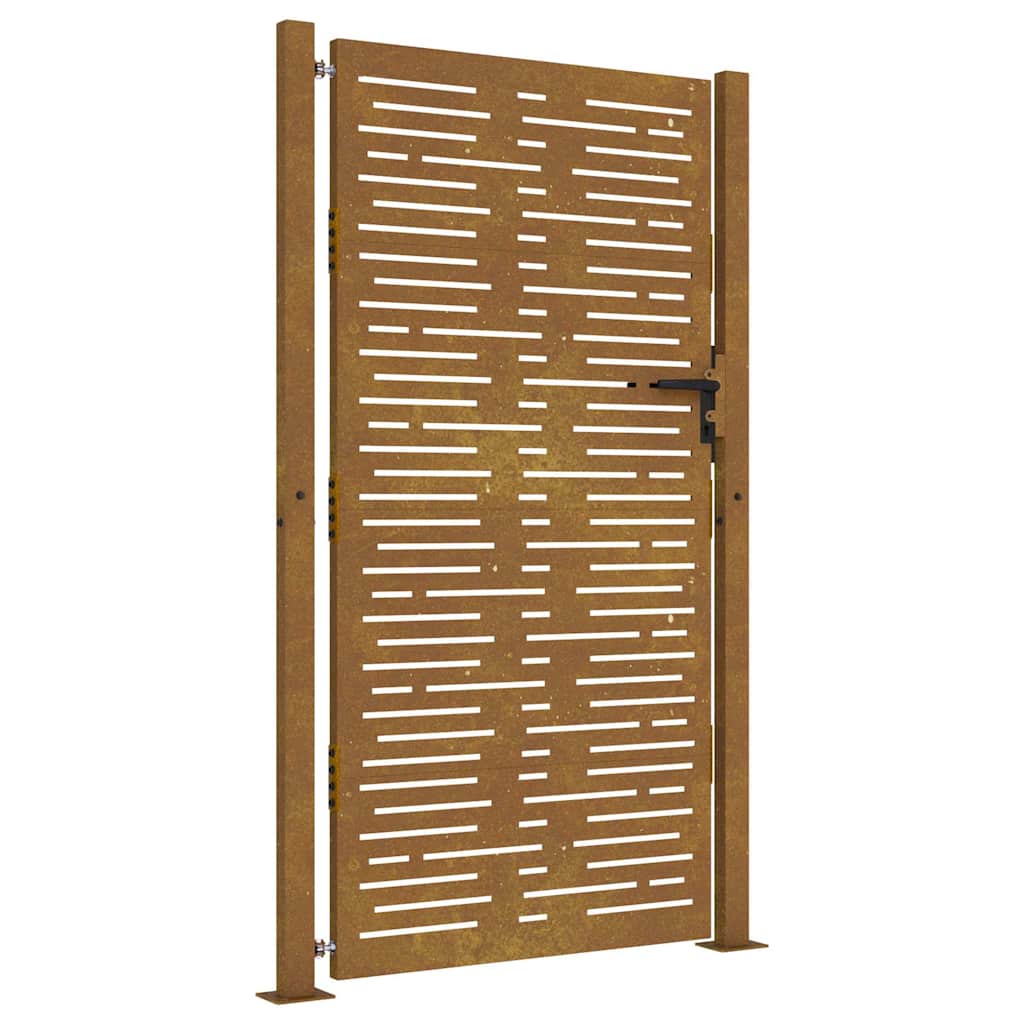 Sodo vartai, 100x175 cm, Corten plienas, kvadratinis dizainas