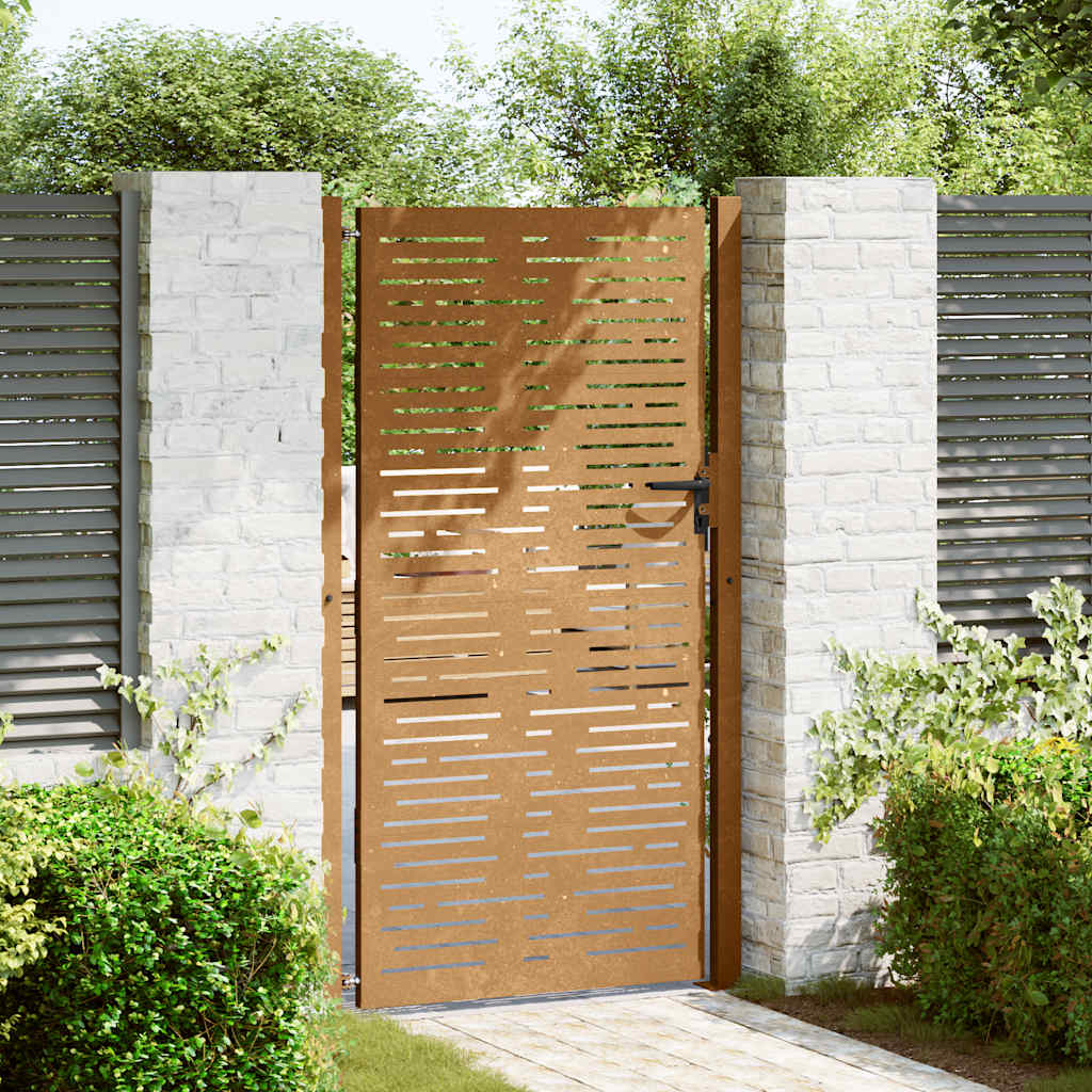 Sodo vartai, 100x175 cm, Corten plienas, kvadratinis dizainas