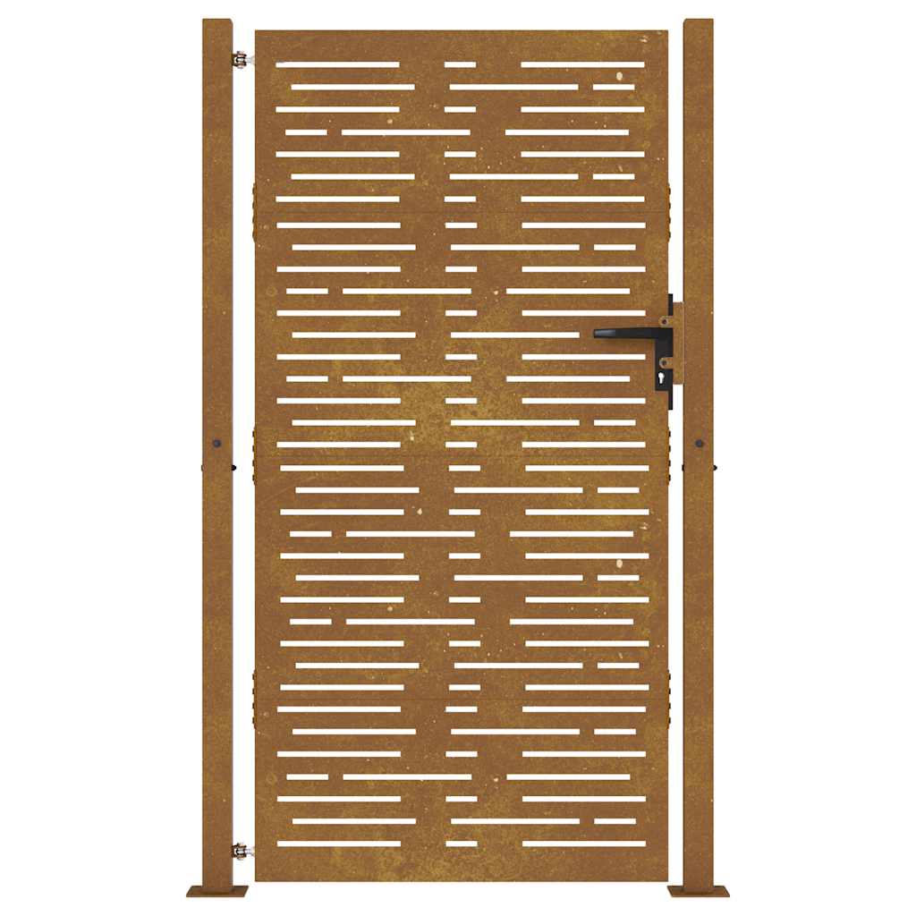 Sodo vartai, 100x175 cm, Corten plienas, kvadratinis dizainas