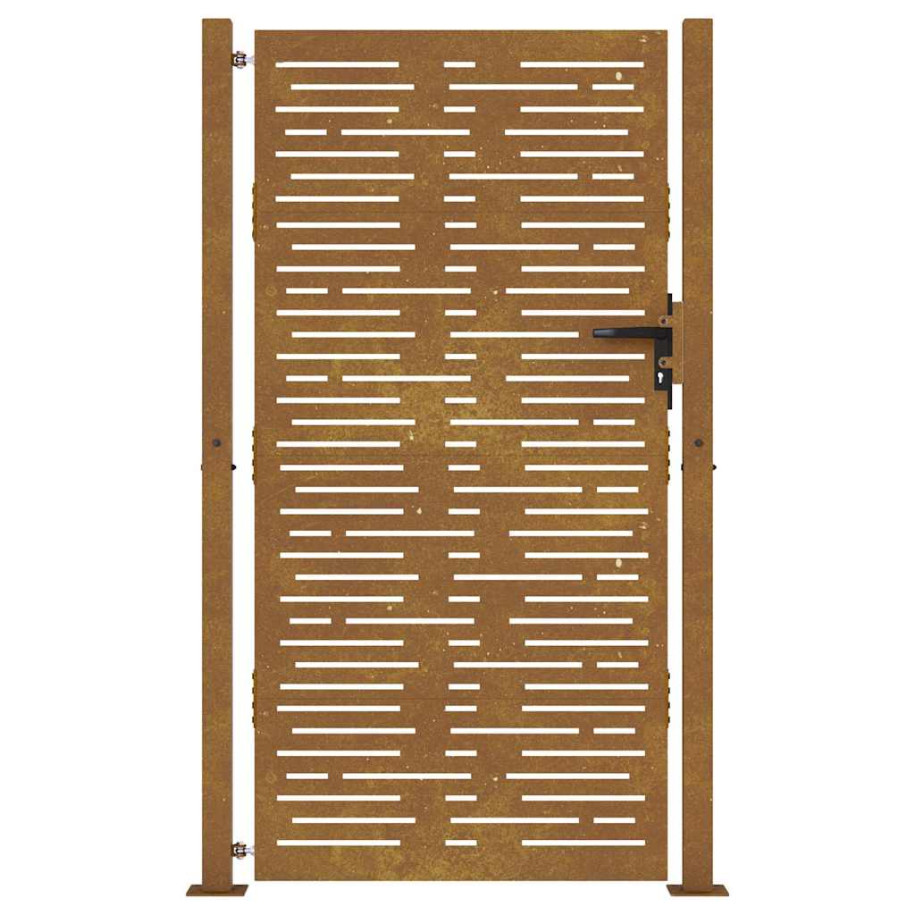 Sodo vartai, 100x175 cm, Corten plienas, kvadratinis dizainas