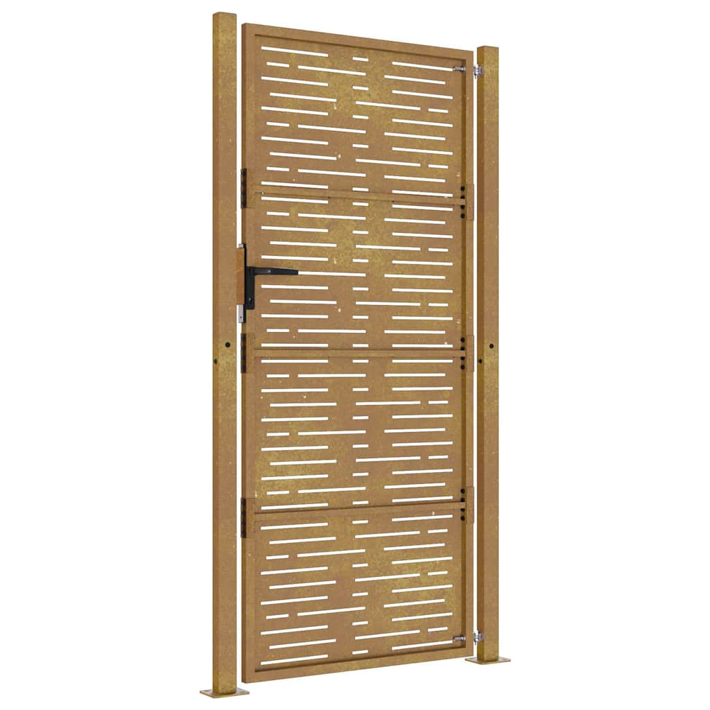 Sodo vartai, 100x175 cm, Corten plienas, kvadratinis dizainas