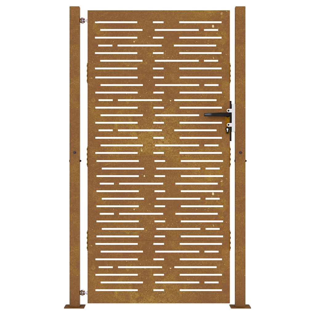Sodo vartai, 105x205cm, corten plienas, kvadratų dizaino