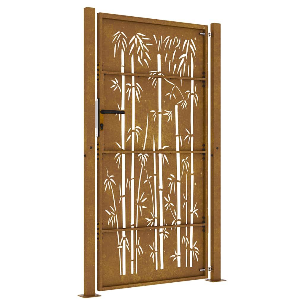 Sodo vartai, 105x205cm, corten plienas, kvadratų dizaino