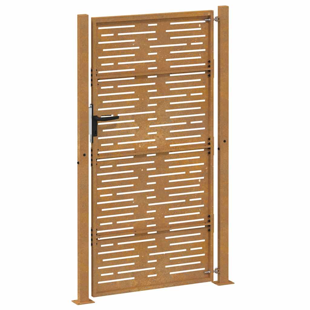 Sodo vartai, 105x205cm, corten plienas, kvadratų dizaino