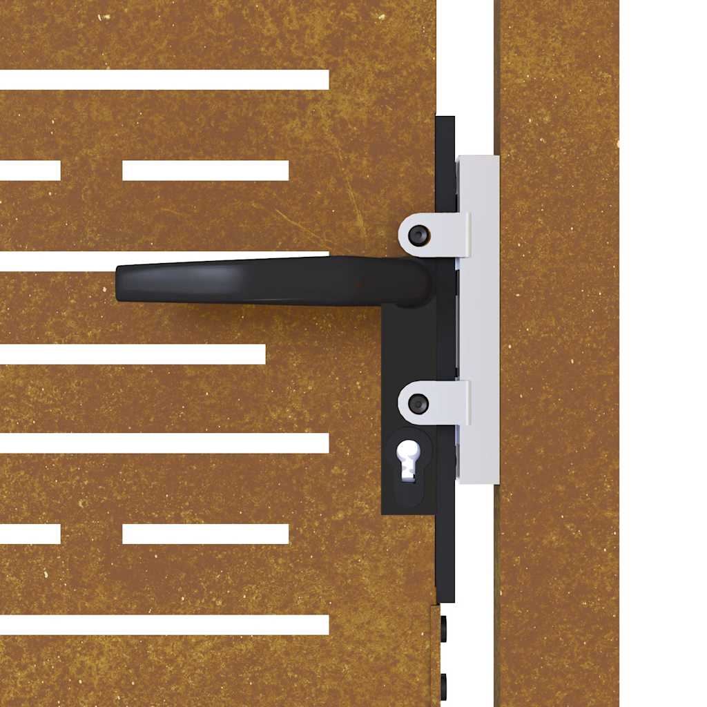 Sodo vartai, 105x205cm, corten plienas, kvadratų dizaino