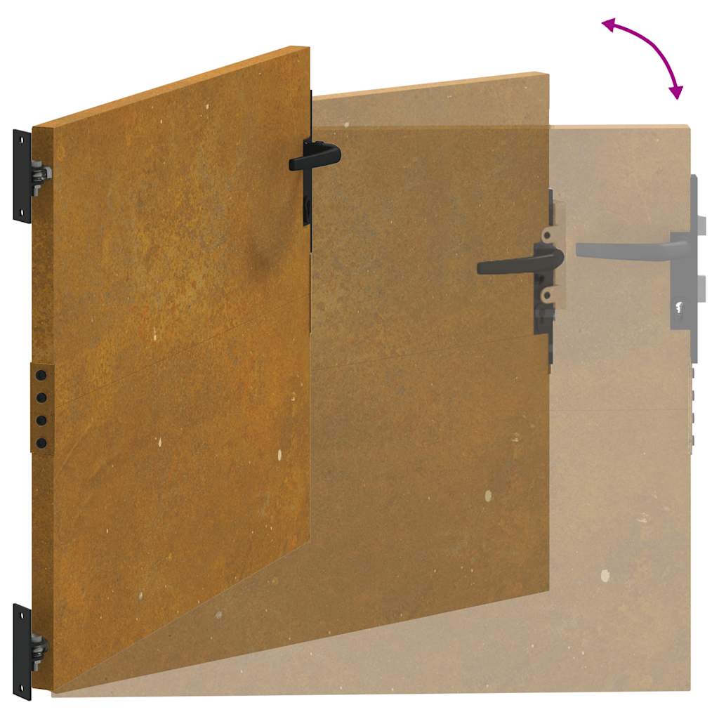 Sodo vartai, 85x75 cm, Corten plienas
