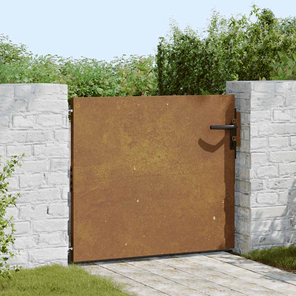 Sodo vartai, 85x125 cm, Corten plienas, kvadratinis dizainas