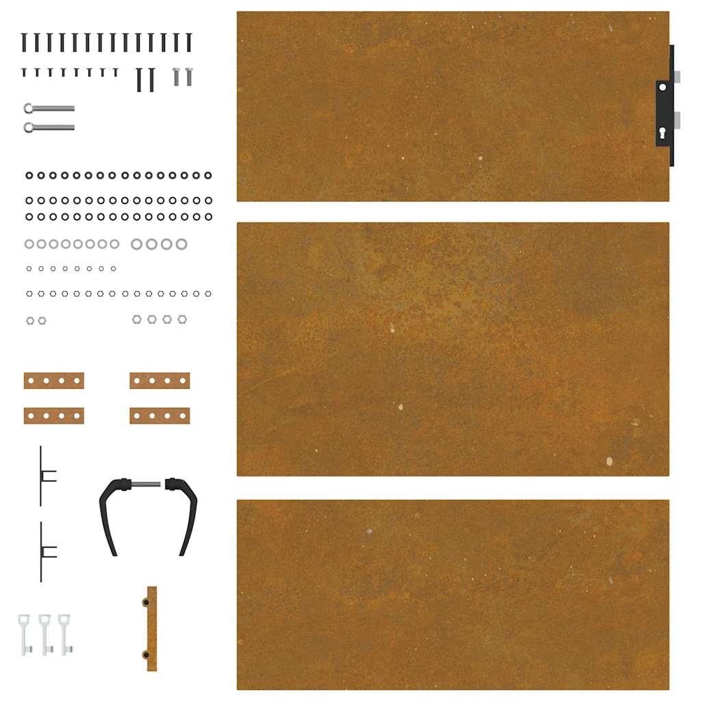 Sodo vartai, 85x125 cm, Corten plienas