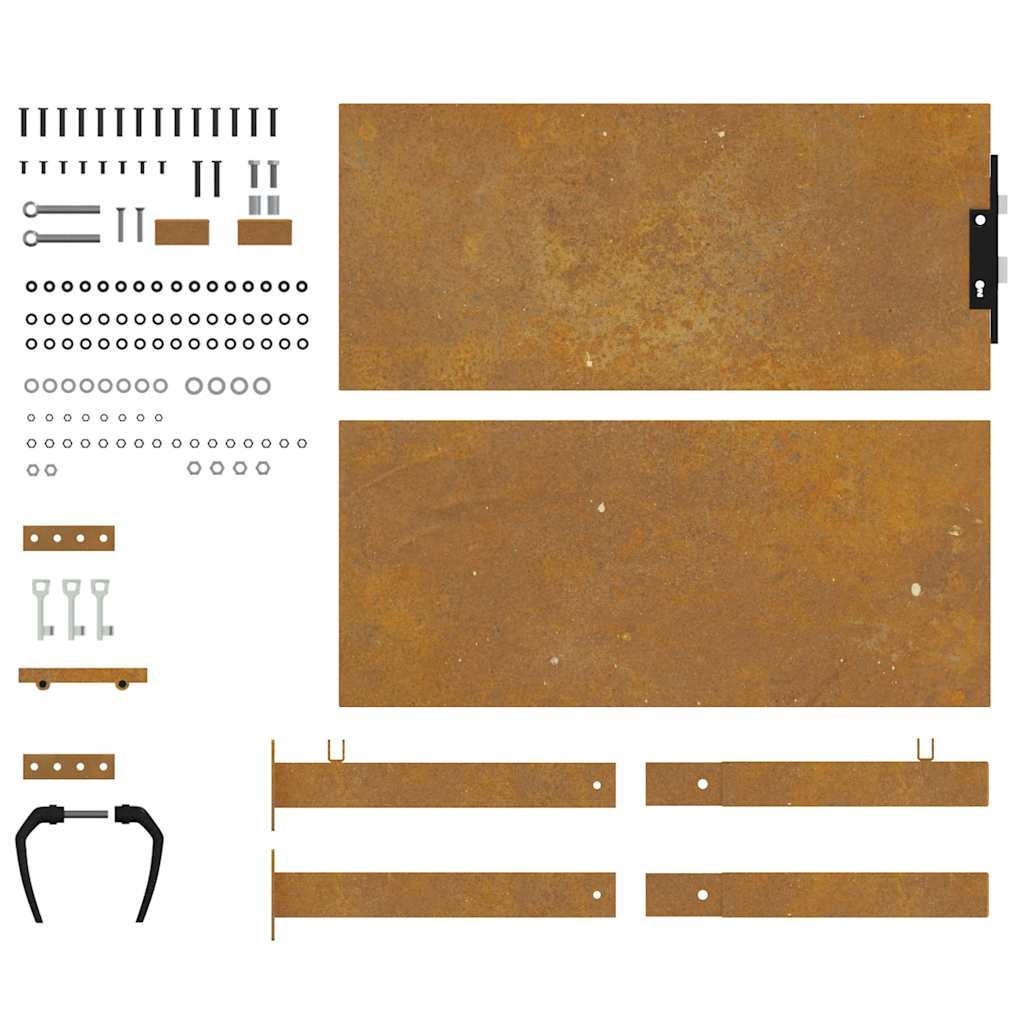 Sodo vartai, 100x75 cm, Corten plienas