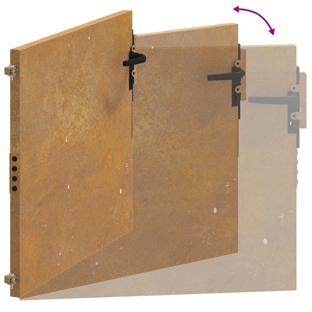 Sodo vartai, 100x100 cm, Corten plienas