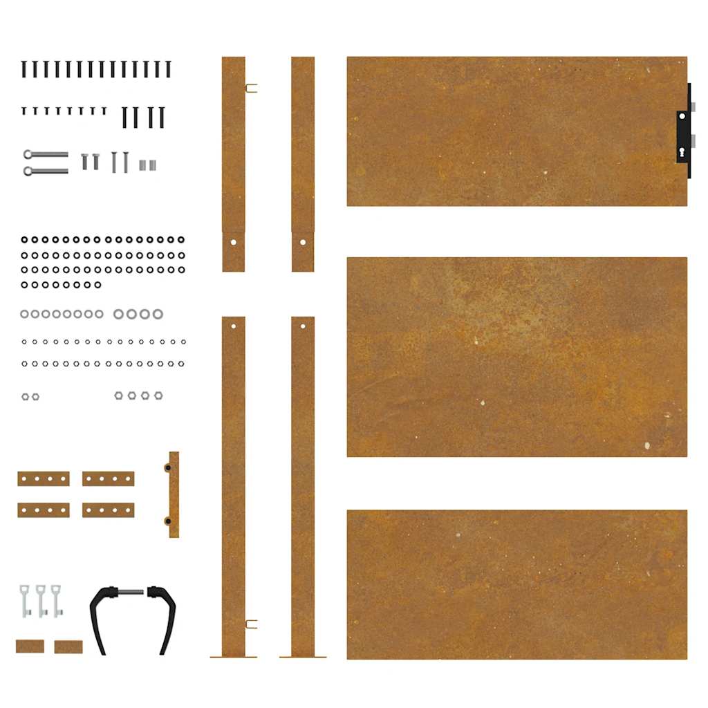 Sodo vartai, 100x150 cm, Corten plienas