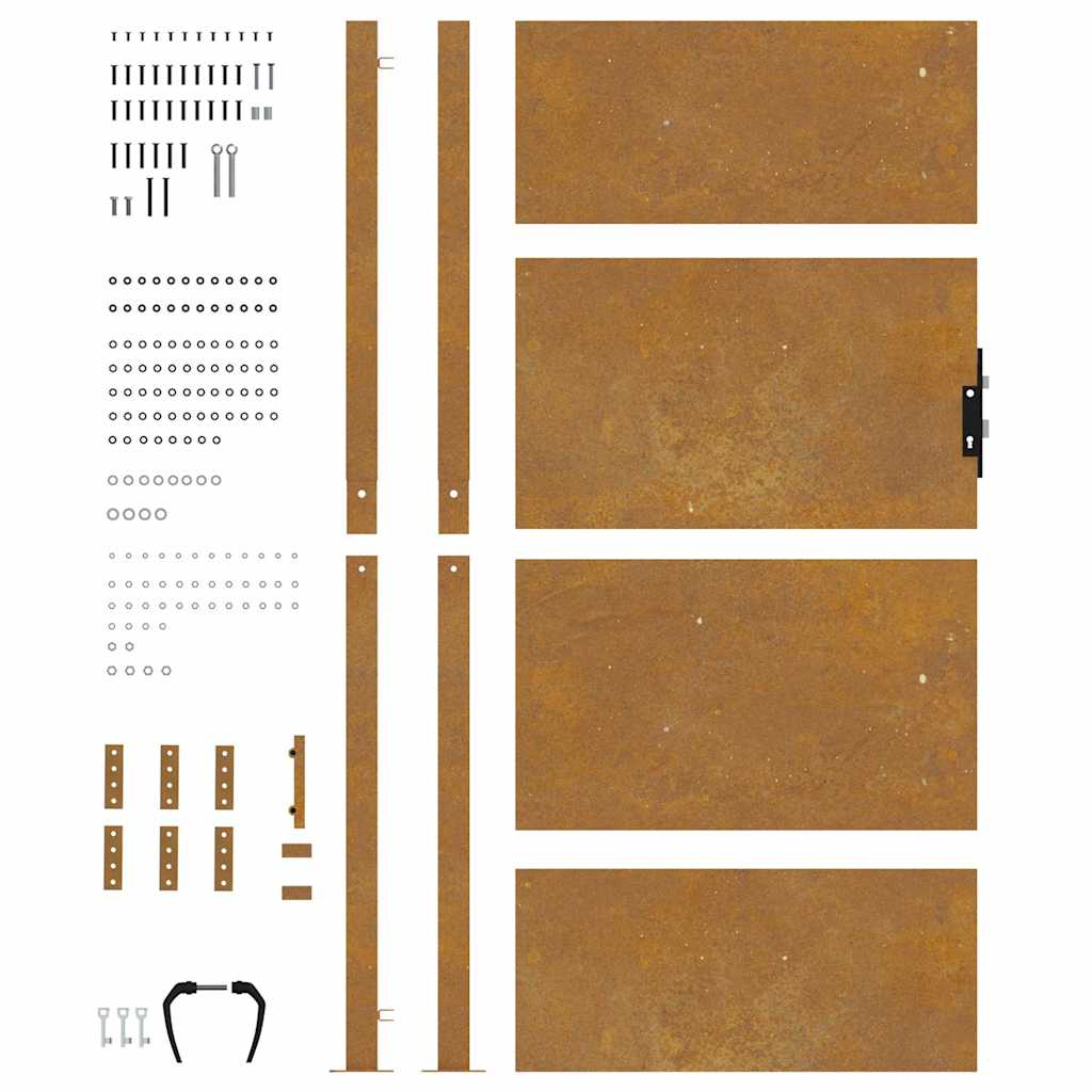 Sodo vartai, 100x175 cm, Corten plienas