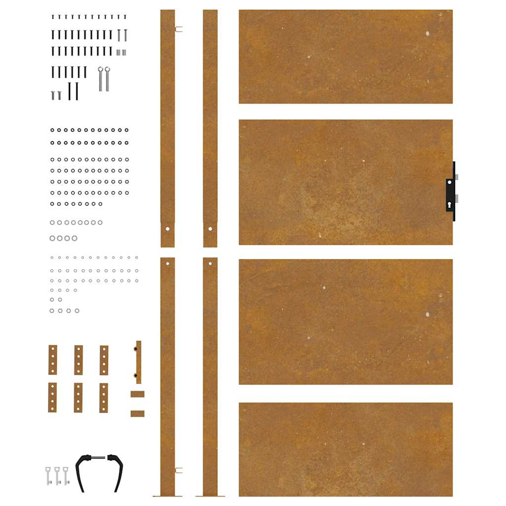Sodo vartai, 100x200 cm, Corten plienas