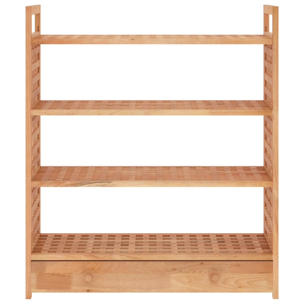 Shoe rack with drawers, 70x27x81cm, solid walnut
