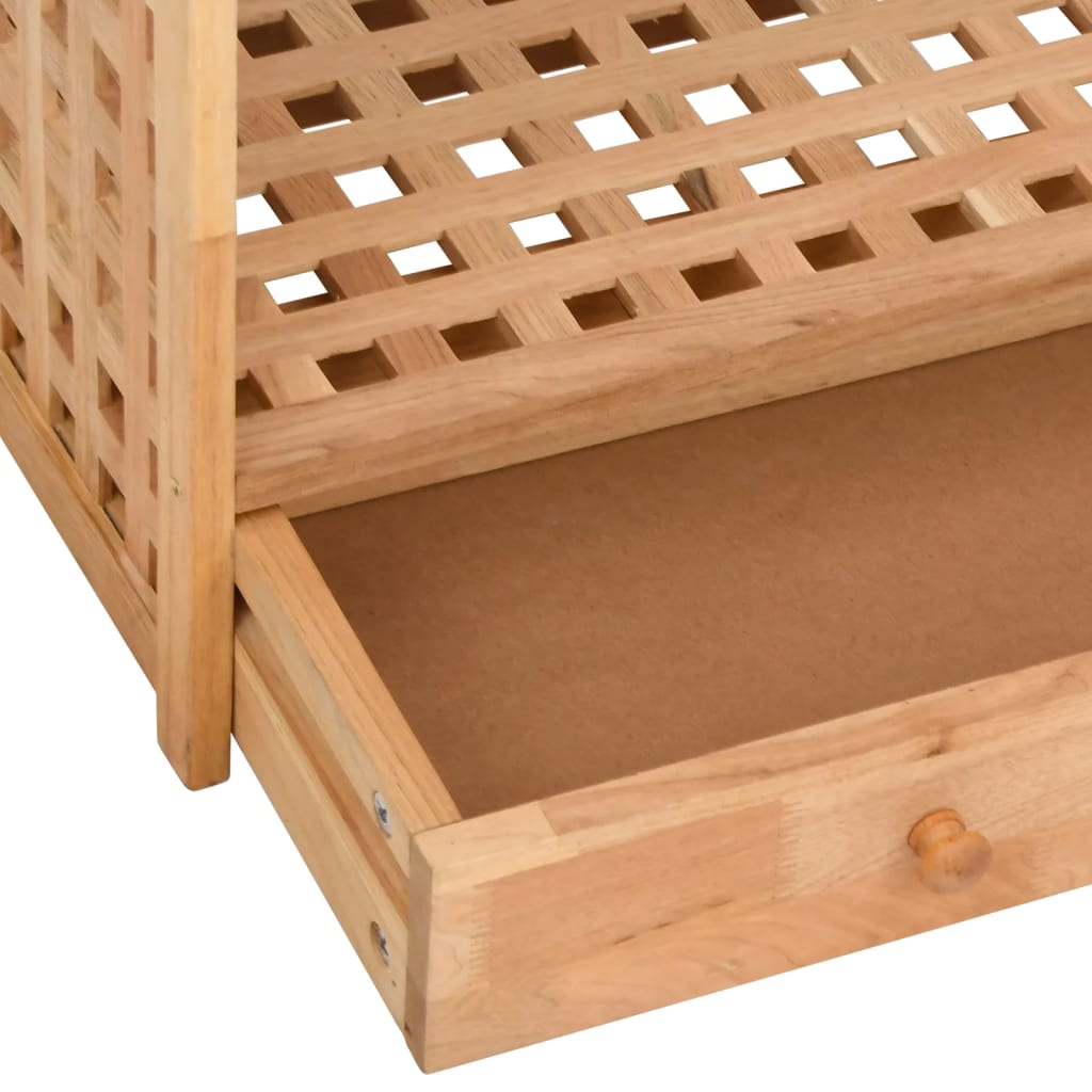 Shoe rack with drawers, 70x27x81cm, solid walnut