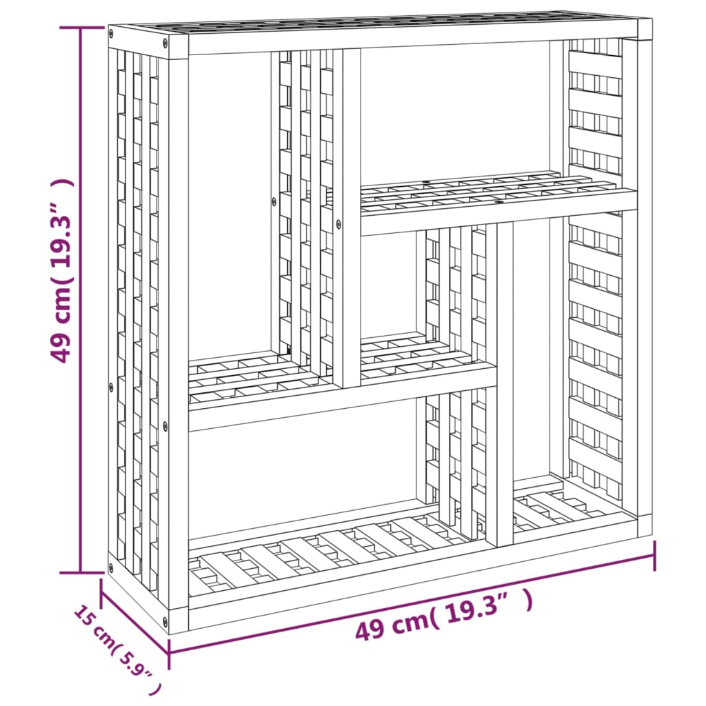 Wall shelf, 49x15x49cm, solid walnut