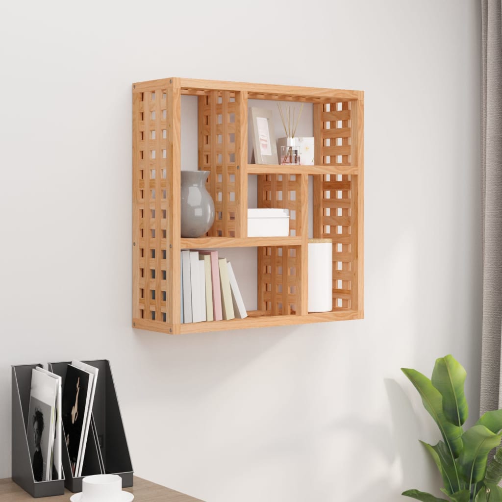 Wall shelf, 49x15x49cm, solid walnut
