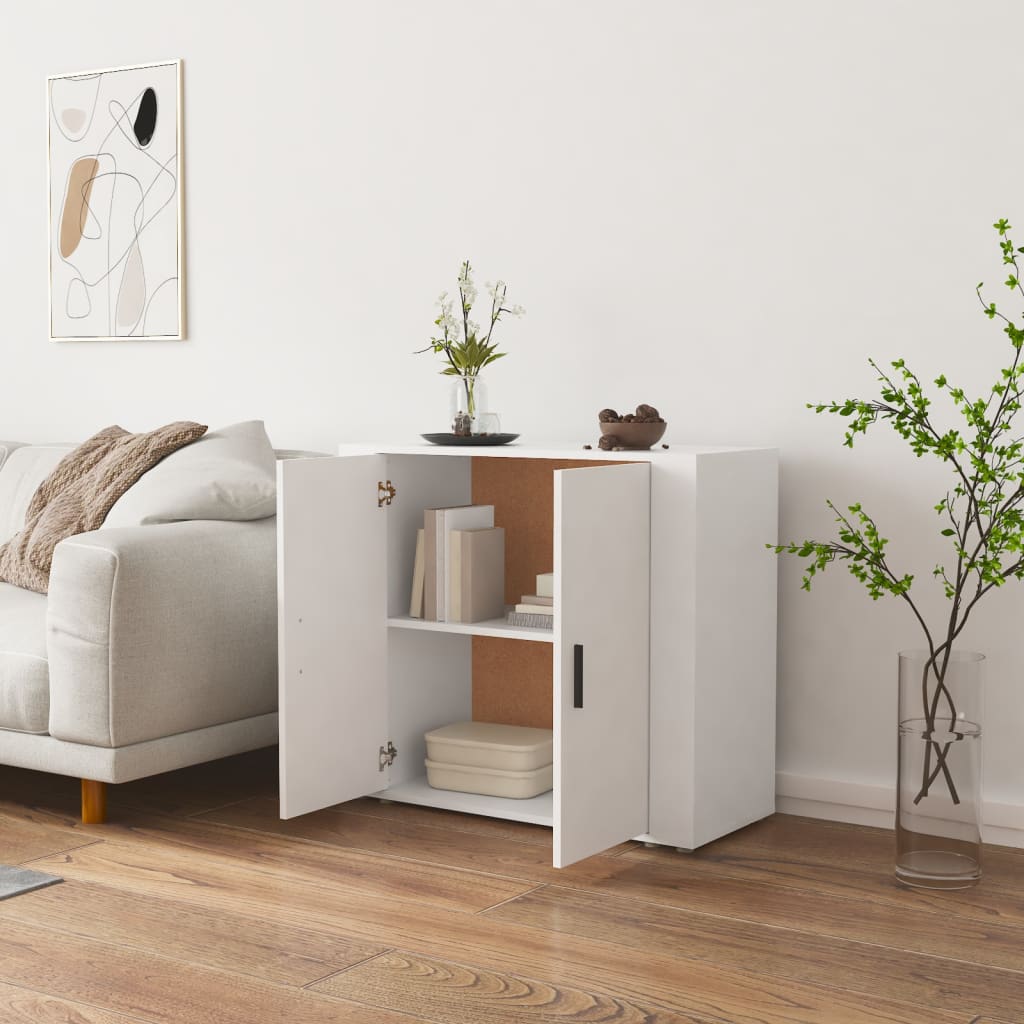 Side cabinet, white, 80x33x70cm, engineered wood
