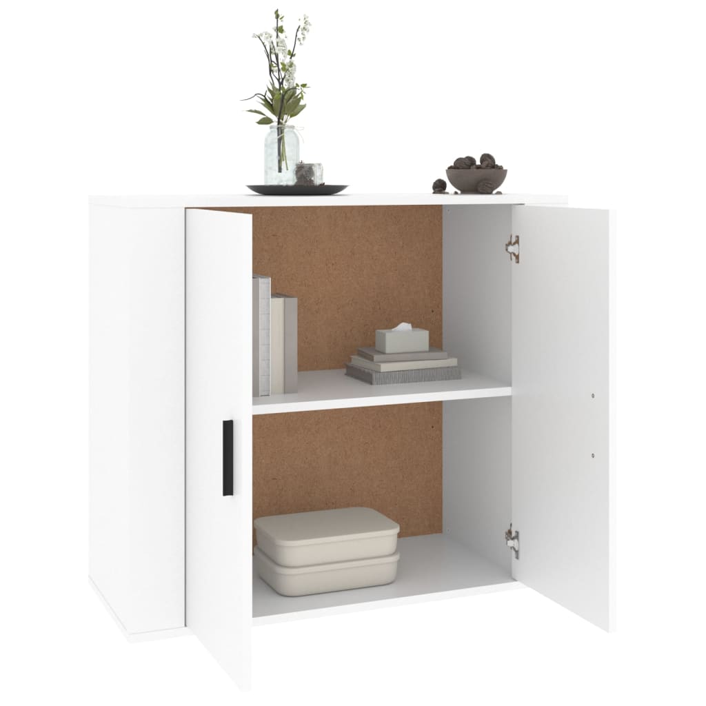 Side cabinet, white, 80x33x70cm, engineered wood