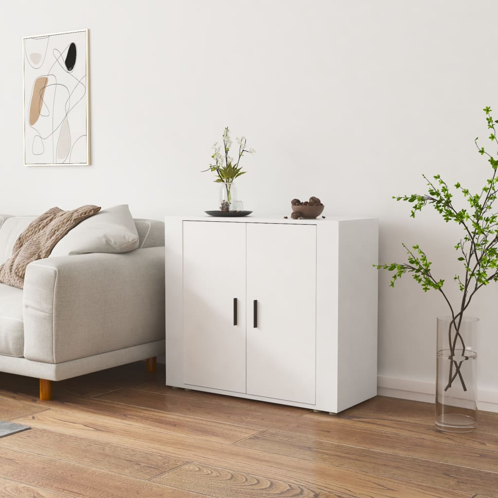 Side cabinet, white, 80x33x70cm, engineered wood