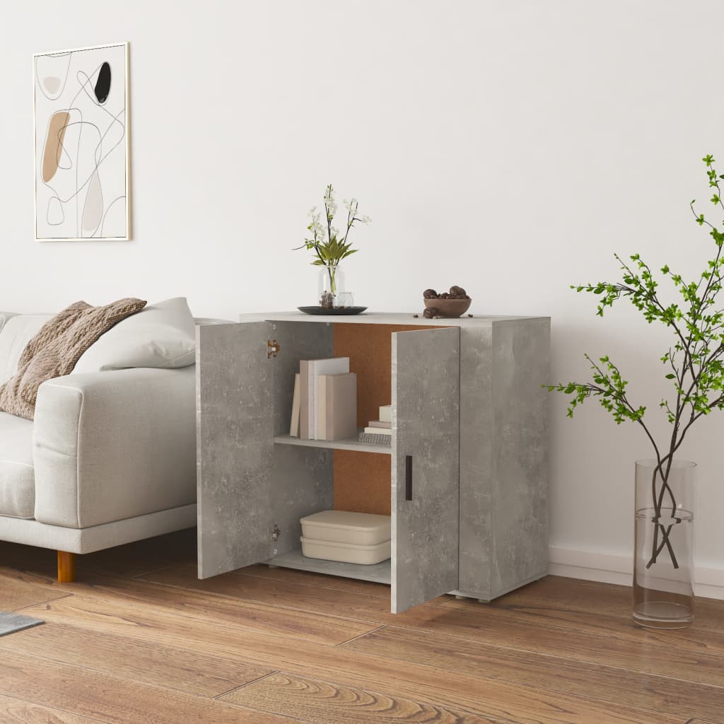 Sānu skapītis, betona pelēks, 80x33x70cm, apstrādāta koksne