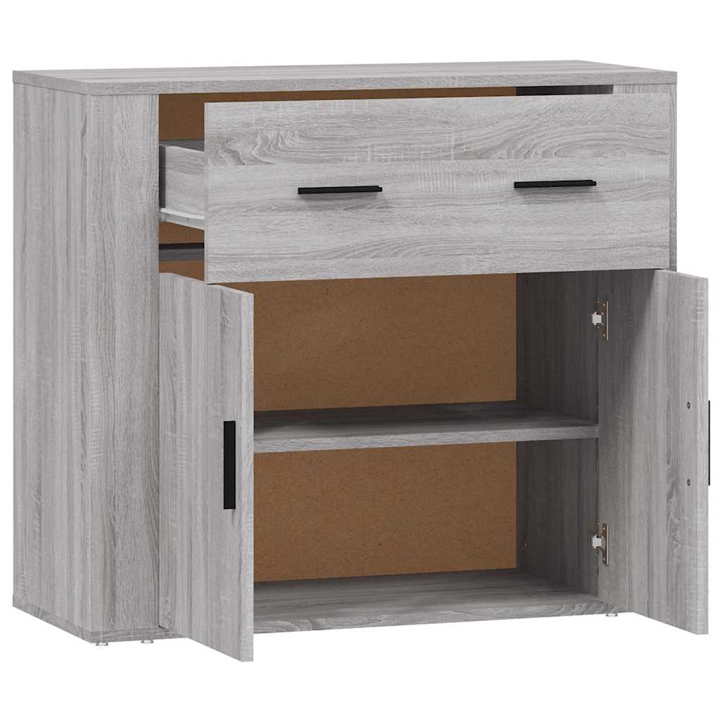 Sideboard, grey oak, 80x33x70cm, engineered wood