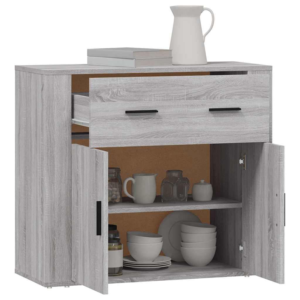 Sideboard, grey oak, 80x33x70cm, engineered wood