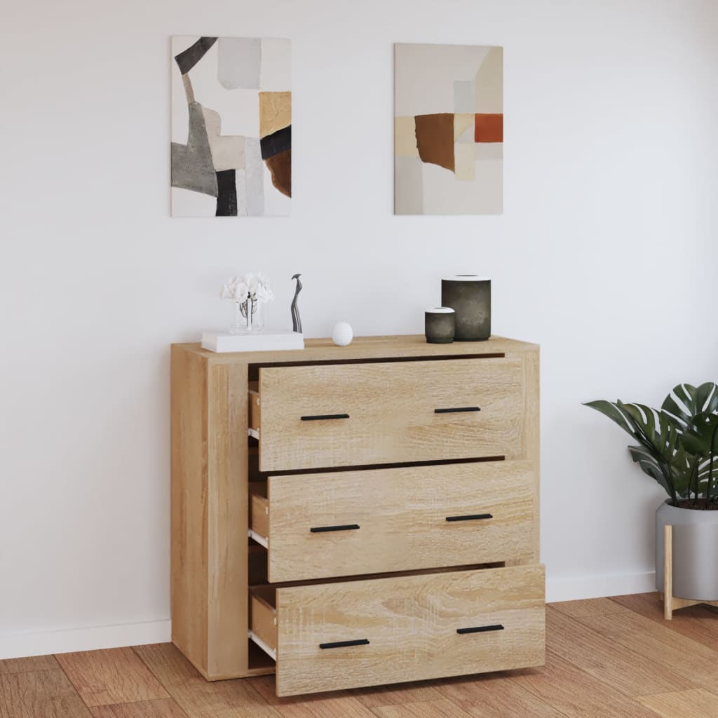 Šoninė spintelė, ąžuolo spalvos, 80x33x70cm, apdirbta mediena